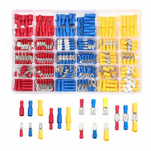 Load image into Gallery viewer, Box Insulated Male Female Spade Terminal Cable Connector Electrical Wire Crimp Butt Ring Fork Spade Lug Rolled Assorted Kit
