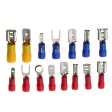 Load image into Gallery viewer, Box Insulated Male Female Spade Terminal Cable Connector Electrical Wire Crimp Butt Ring Fork Spade Lug Rolled Assorted Kit
