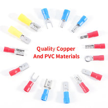 Load image into Gallery viewer, Box Insulated Male Female Spade Terminal Cable Connector Electrical Wire Crimp Butt Ring Fork Spade Lug Rolled Assorted Kit
