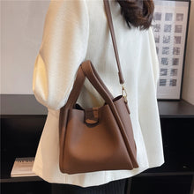 Load image into Gallery viewer, Burminsa Small Tote Bucket Bags For Women Trend Designer Soft Ladies Shoulder Crossbody Bag PU Leather Handbags And Purses
