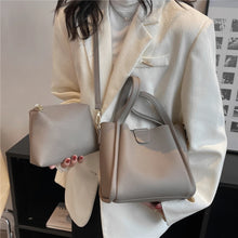 Load image into Gallery viewer, Burminsa Small Tote Bucket Bags For Women Trend Designer Soft Ladies Shoulder Crossbody Bag PU Leather Handbags And Purses
