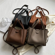 Load image into Gallery viewer, Burminsa Small Tote Bucket Bags For Women Trend Designer Soft Ladies Shoulder Crossbody Bag PU Leather Handbags And Purses
