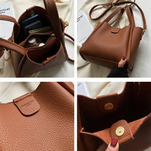 Load image into Gallery viewer, Burminsa Small Tote Bucket Bags For Women Trend Designer Soft Ladies Shoulder Crossbody Bag PU Leather Handbags And Purses
