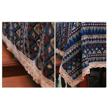 Load image into Gallery viewer, CFen A's Bohemian Quality  Dining Tablecloth Color Soft Cotton Stripe Multi Sizes Lacy Home Kitchen Banquet Table Cover 1 piece
