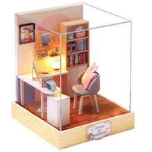 Load image into Gallery viewer, CUTEBEE DIY Doll House Miniature Dollhouse with Dust Cover  Furniture Toys for Children Birthday Gift

