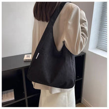 Load image into Gallery viewer, Canvas Shoulder Women's Tote Bag Corduroy Simple Casual Large Capacity Designer Handbags For Women Travel Solid Shopper Bag
