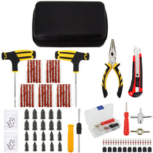 Load image into Gallery viewer, Car Tire Repair Tool Kit Studding Set Auto Bike Puncture Plug Garage Needle Nose Pliers Vacuum Film Nail Screws W/ Storage Case

