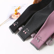 Load image into Gallery viewer, Children Winter Pants Leggings For Girls Cartoon Bow Berber Fleece Warm Thick Skinny Pants 3-12 Years Kids Trousers Clothes
