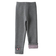 Load image into Gallery viewer, Children Winter Pants Leggings For Girls Cartoon Bow Berber Fleece Warm Thick Skinny Pants 3-12 Years Kids Trousers Clothes
