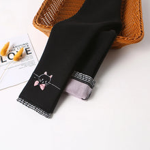 Load image into Gallery viewer, Children Winter Pants Leggings For Girls Cartoon Bow Berber Fleece Warm Thick Skinny Pants 3-12 Years Kids Trousers Clothes
