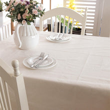 Load image into Gallery viewer, Christmas Linen Cotton Thicken Solid Tablecloth White Lace Hem Splice Washable Coffee Dinner Table Cloth for Wedding Banquet
