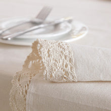 Load image into Gallery viewer, Christmas Linen Cotton Thicken Solid Tablecloth White Lace Hem Splice Washable Coffee Dinner Table Cloth for Wedding Banquet
