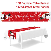 Load image into Gallery viewer, Christmas Polyester Table Runner Merry Christmas Decoration For Home 2023 Xmas Gifts Navidad Noel New Year 2024 Natal Tablecloth
