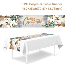 Load image into Gallery viewer, Christmas Polyester Table Runner Merry Christmas Decoration For Home 2023 Xmas Gifts Navidad Noel New Year 2024 Natal Tablecloth
