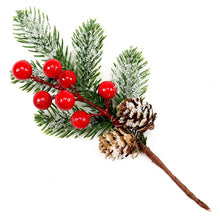 Load image into Gallery viewer, Christmas Simulation Pine Cone Branch Snowflake Berry Tree Branch Holiday Decoration Simulation Plant
