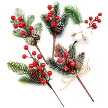 Load image into Gallery viewer, Christmas Simulation Pine Cone Branch Snowflake Berry Tree Branch Holiday Decoration Simulation Plant
