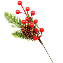 Load image into Gallery viewer, Christmas Simulation Pine Cone Branch Snowflake Berry Tree Branch Holiday Decoration Simulation Plant
