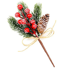 Load image into Gallery viewer, Christmas Simulation Pine Cone Branch Snowflake Berry Tree Branch Holiday Decoration Simulation Plant
