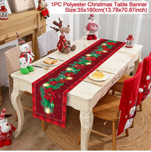 Load image into Gallery viewer, Christmas Table Runner Merry Christmas Decorations 2023 For Home Tablecloth Navidad Noel Kerst Xmas Gifts New Year 2024 Natal
