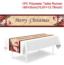 Load image into Gallery viewer, Christmas Table Runner Merry Christmas Decorations 2023 For Home Tablecloth Navidad Noel Kerst Xmas Gifts New Year 2024 Natal
