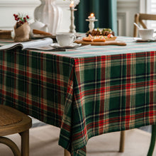 Load image into Gallery viewer, Christmas Tablecloth Scottish Green Plaid Table Cloth Rectangular Household Table Cloth Photo High-quality Cotton Tablecloth
