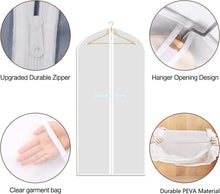 Load image into Gallery viewer, Clothes Hanging Dust Cover Wedding Dress Cover Suit Coat Storage Bag Clear Garment Bag Organizer Wardrobe Hanging Clothing Cover
