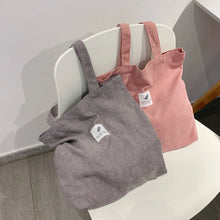Load image into Gallery viewer, Corduroy Bag Handbags for Women Shoulder Bags Female Soft Environmental Storage Reusable Girls Small and Large Shopper Totes Bag
