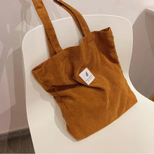 Load image into Gallery viewer, Corduroy Bag Handbags for Women Shoulder Bags Female Soft Environmental Storage Reusable Girls Small and Large Shopper Totes Bag

