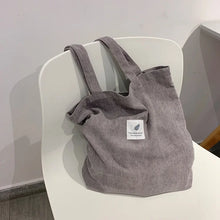 Load image into Gallery viewer, Corduroy Bag Handbags for Women Shoulder Bags Female Soft Environmental Storage Reusable Girls Small and Large Shopper Totes Bag
