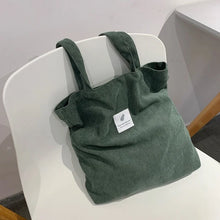 Load image into Gallery viewer, Corduroy Bag Handbags for Women Shoulder Bags Female Soft Environmental Storage Reusable Girls Small and Large Shopper Totes Bag
