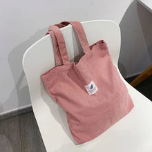 Load image into Gallery viewer, Corduroy Bag Handbags for Women Shoulder Bags Female Soft Environmental Storage Reusable Girls Small and Large Shopper Totes Bag
