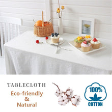 Load image into Gallery viewer, Cotton Fabric Table Cloth Washable White Tablecloth for Wedding Party Dining Banquet Decoration Luxurious Table Cover Picnic Mat
