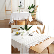 Load image into Gallery viewer, Cotton Fabric Table Cloth Washable White Tablecloth for Wedding Party Dining Banquet Decoration Luxurious Table Cover Picnic Mat
