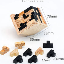 Load image into Gallery viewer, Creative 3D Wooden Cube Puzzle Ming Luban Interlocking Educational Toys For Children Kids Brain Teaser Early Learning Toy Gift
