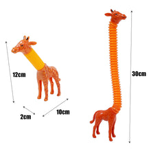 Load image into Gallery viewer, Creative Kids Adult Pop Giraffe Tube Sensory Toys Plastic Stress Relieve Toy Gifts Kid Child Anti Stress Bellows Squeeze Toys
