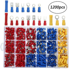 Load image into Gallery viewer, Crimp Spade Terminal Assorted Electrical Wire Cable Connector Kit Crimp Spade Insulated Ring Fork Spade Butt Set
