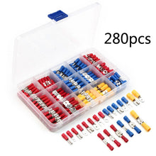 Load image into Gallery viewer, Crimp Spade Terminal Assorted Electrical Wire Cable Connector Kit Crimp Spade Insulated Ring Fork Spade Butt Set
