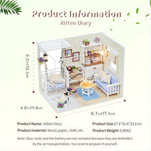 Load image into Gallery viewer, Cutebee DIY Dollhouse Kit With Furniture LED Lights Diy Miniature Building Little House Wooden Toys for Children Adult
