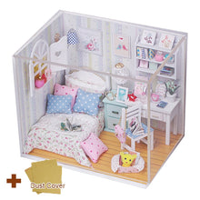 Load image into Gallery viewer, Cutebee DIY Dollhouse Kit With Furniture LED Lights Diy Miniature Building Little House Wooden Toys for Children Adult
