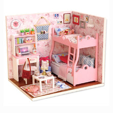 Load image into Gallery viewer, Cutebee DIY Dollhouse Kit With Furniture LED Lights Diy Miniature Building Little House Wooden Toys for Children Adult
