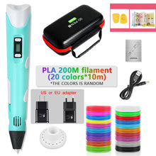 Load image into Gallery viewer, DIY 3D Pen for Kids 3D Printing Pens Drawing Pencils with PLA Filament Novelty Gift for Children Birthday Christmas Gift
