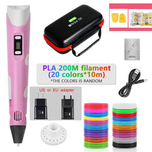 Load image into Gallery viewer, DIY 3D Pen for Kids 3D Printing Pens Drawing Pencils with PLA Filament Novelty Gift for Children Birthday Christmas Gift
