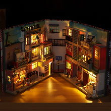Load image into Gallery viewer, DIY Book Nook Shelf Insert Kits Miniature Dollhouse With Furniture Room Box Time Alley Bookends Japanese Store Toys Kids Gifts
