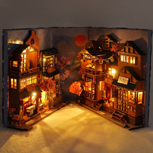 Load image into Gallery viewer, DIY Book Nook Shelf Insert Kits Miniature Dollhouse With Furniture Room Box Time Alley Bookends Japanese Store Toys Kids Gifts
