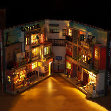 Load image into Gallery viewer, DIY Wooden Japanese Store Book Nook Shelf Insert Kits Miniature Dollhouse with Furniture Cherry Blossoms Bookends Toys Gifts

