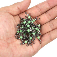 Load image into Gallery viewer, Fishhook 20pcs Fishing Swivel Connector Bearing Rolling 3 Way T Shape Fishhook Lure Line Connector Fishing Tackle Luminous Beads
