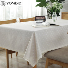 Load image into Gallery viewer, Daisy Flower Pattern Tablecloth Linen and Cotton Lace Edge Rectangular Table Cloth Home Hotel Textile
