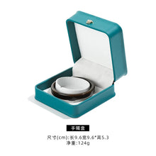 Load image into Gallery viewer, Dark Green Leather Jewelry Organizer Proposal Wedding Ring Box Pendant Bracelet Necklace Storage Case Gift Packaging Display Box
