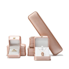 Load image into Gallery viewer, Dark Green Leather Jewelry Organizer Proposal Wedding Ring Box Pendant Bracelet Necklace Storage Case Gift Packaging Display Box
