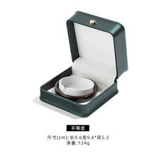 Load image into Gallery viewer, Dark Green Leather Jewelry Organizer Proposal Wedding Ring Box Pendant Bracelet Necklace Storage Case Gift Packaging Display Box
